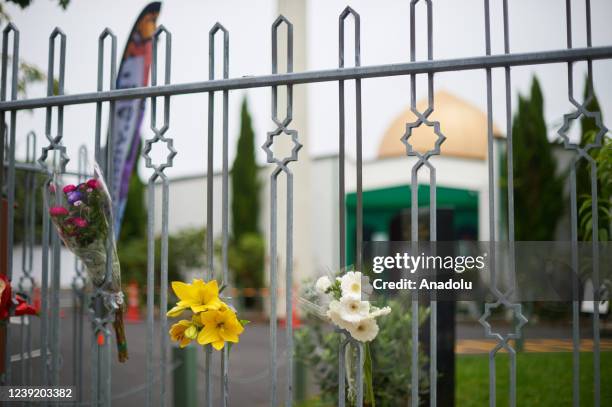 Mosque shooting survivor Temel Atacocugu arrives at Masjid An-Nur on March 15, 2022 in Christchurch, New Zealand. Mosque shooting survivor Temel...