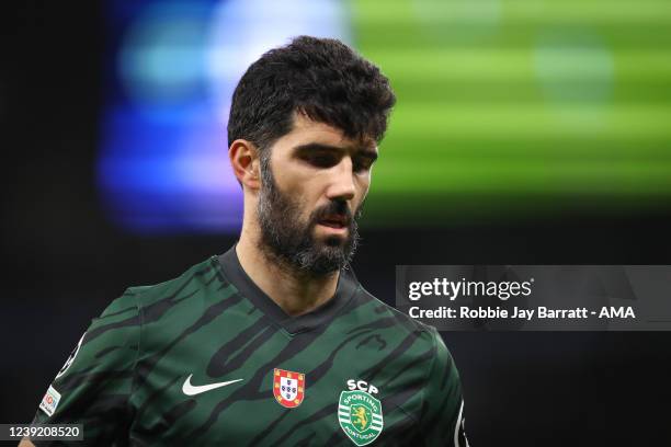 Luis Neto of Sporting Clube de Portugal during the UEFA Champions League Round Of Sixteen Leg Two match between Manchester City and Sporting CP at...