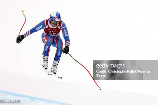 Alexis Pinturault of Team France in action during the Audi FIS Alpine Ski World Cup Men's Downhill Training on March 15, 2022 in Courchevel, France.