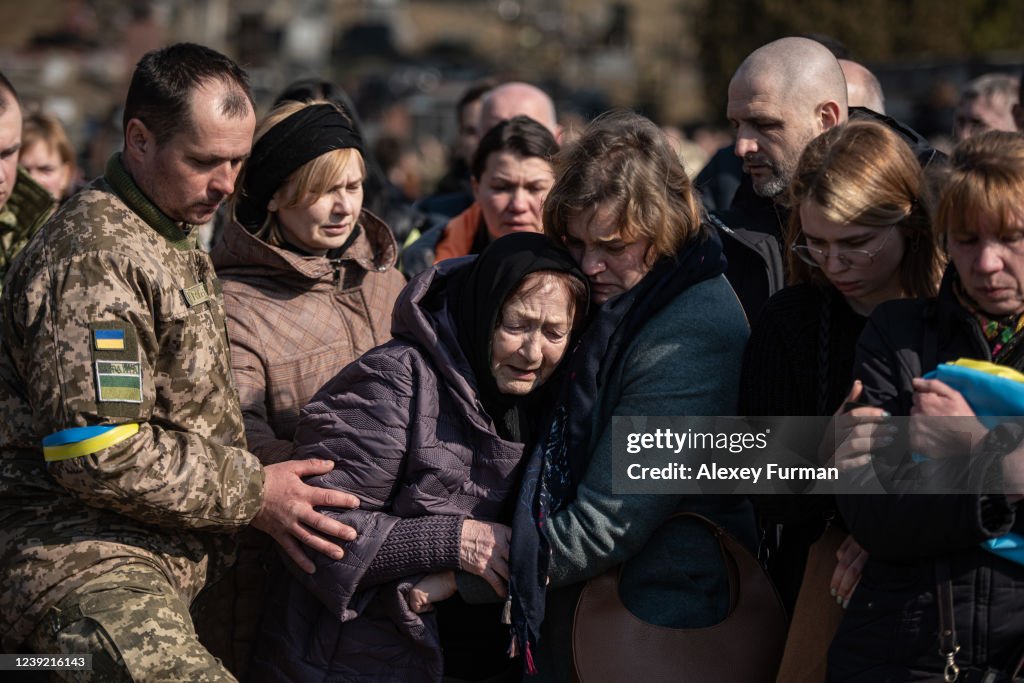 Funeral Held For Ukrainian Soldiers Killed In Attack Near Yavoriv
