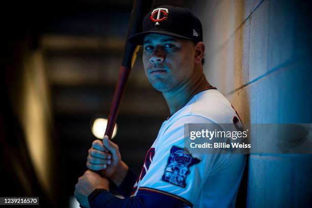 Gary Sanchez of the Minnesota Twins poses for a portrait on Major League Baseball team photo day on March 15, 2022 at CenturyLink Sports Complex in...