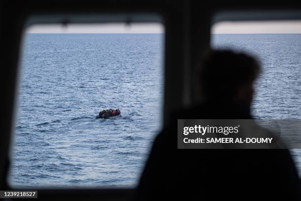 Crew member monitors from the Abeille Languedoc, an ocean-going tug specializing in the rescue of ships in distress, and which has been docked for...