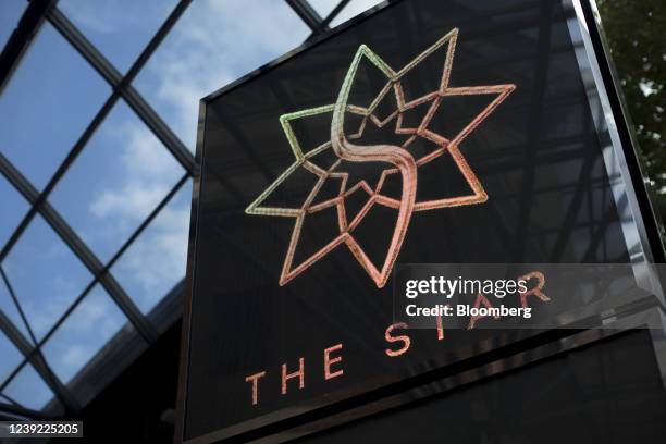 Signage at the Star complex, operated by Star Entertainment Group Ltd., outside the casino in Sydney, Australia, on Tuesday, March 15, 2022. Star is...