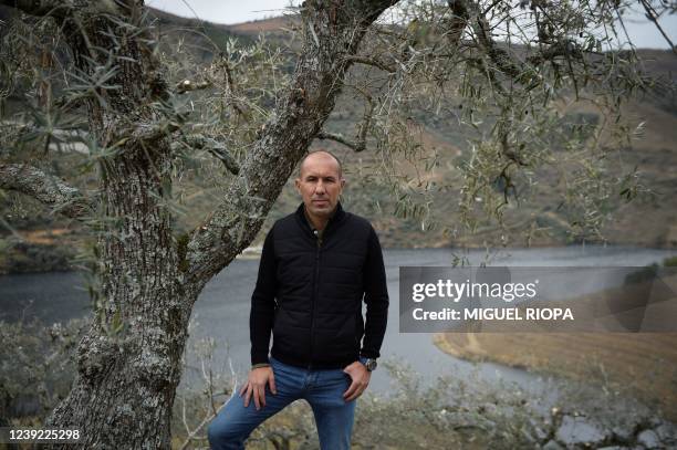 Portuguese coach Leonardo Jardim poses for a photo in his vineyard in Fiolhal, in the Douro wine region, on March 10, 2022. - Former Monaco coach...
