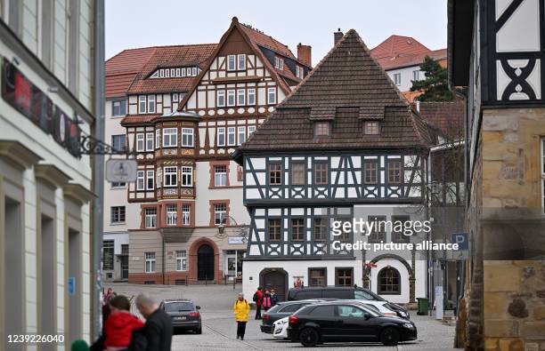 March 2022, Thuringia, Eisenach: The Luther House Eisenach is one of the oldest half-timbered houses in Thuringia; Martin Luther lived here during...