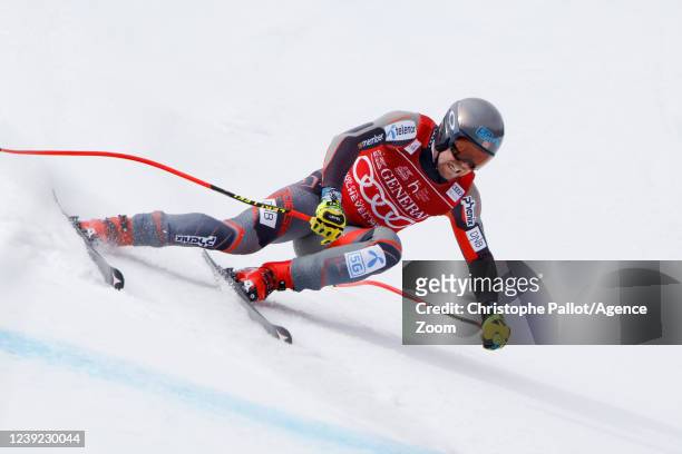 Aleksander Aamodt Kilde of Team Norway competes during the Audi FIS Alpine Ski World Cup Men's Downhill on March 16, 2022 in Courchevel, France.