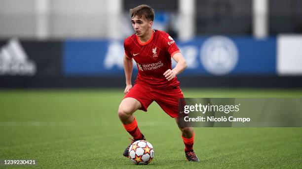 James Norris of Liverpool FC U19 in action during the UEFA Youth League quarterfinal football match between Juventus FC U19 and Liverpool FC U19....