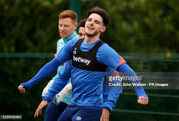 West Ham United's Declan Rice during a training session at Rush Green, London. Picture date: Wednesday March 16, 2022.