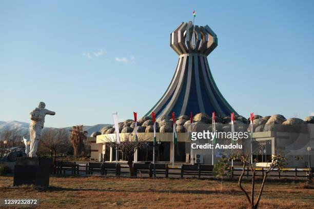View of the Halabja Monument on the 34th anniversary of Halabja chemical attack in Sulaymaniyah, Iraq on March 16, 2022.