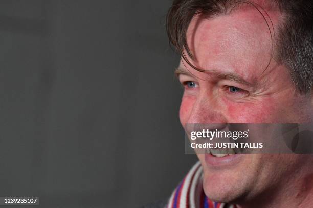 Richard Ratcliffe, husband of Nazanin Zaghari-Ratcliffe, a British-Iranian held in Iran since 2016, holds a press briefing outside his house in...