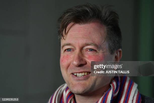 Richard Ratcliffe, husband of Nazanin Zaghari-Ratcliffe, a British-Iranian held in Iran since 2016, holds a press briefing outside his house in...