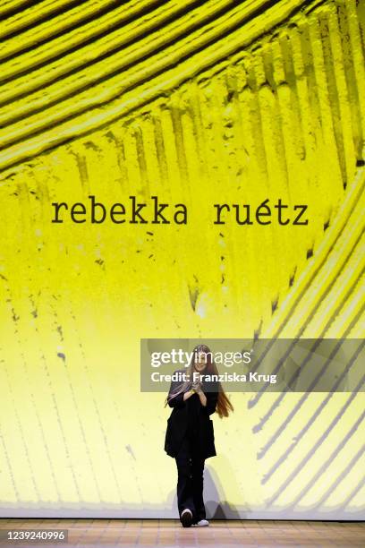 Designer Rebekka Ruetz at the Rebekka Ruetz fashion show during the Mercedes-Benz Fashion Week Berlin at Kraftwerk Mitte on March 16, 2022 in Berlin,...