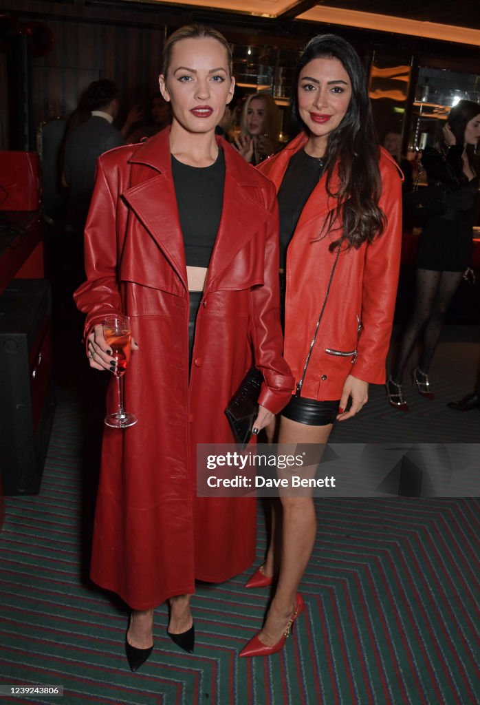 Diya R Lucy Martin and Diyar Onar attend the Diyar London launch party at ...