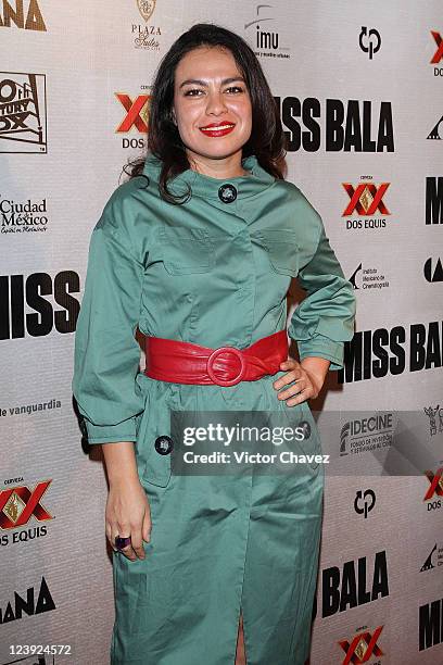 Actress Giovanna Zacarias attends the "Miss Bala" Mexico City premiere at Teatro de La Ciudad on September 5, 2011 in Mexico City, Mexico.