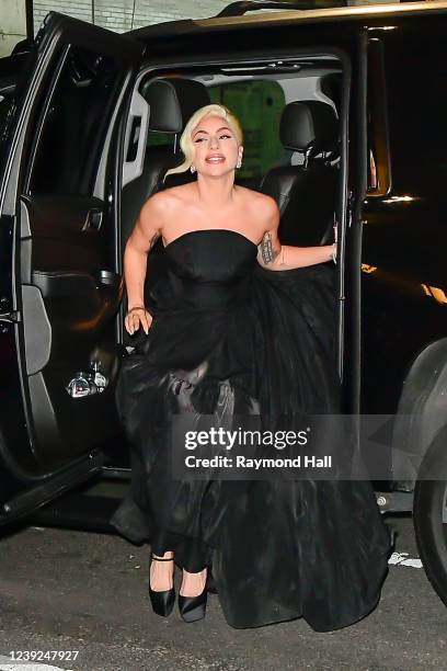 Lady Gaga is seen outside the Dream Hotel on March 16, 2022 in New York City.