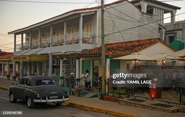 View of a street in Vinales, Pinar del Rio province, Cuba, on February 19, 2022. - Vinales, a town with an incipient tourism industry that boomed...