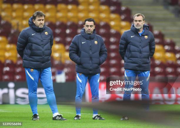 Xavi Hernandez during the FC Barcelona training session before the Europa League match against Galtasaray, in Istanbul, Turkey, on March 16, 2022.