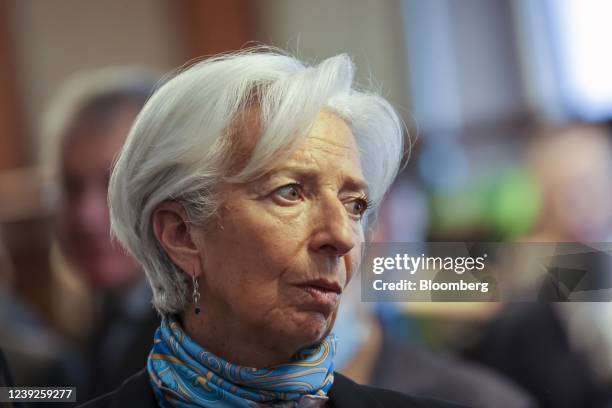 Christine Lagarde, president of the European Central Bank , at the ECB And Its Watchers conference in Frankfurt, Germany, on Thursday, March 17,...