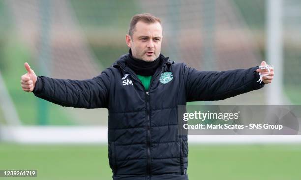 Hibernian Manager Shaun Maloney during Hibernian media access at Hibernian Training Centre, on March 17 in Edinburgh, Scotland.