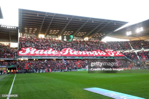 General view of Roazhon Park ahead of the UEFA Conference League Round of 16 Leg Two match between Stade Rennes and Leicester City at Roazhon Park on...