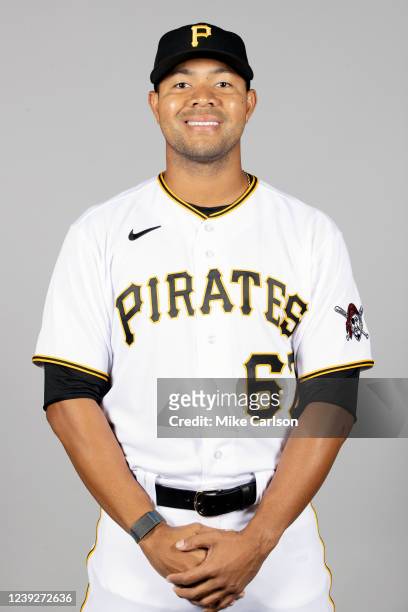 Jose Quintana of the Pittsburgh Pirates poses for a photo during the Pittsburgh Pirates Photo Day at Lecom Park on Wednesday, March 16, 2022 in...