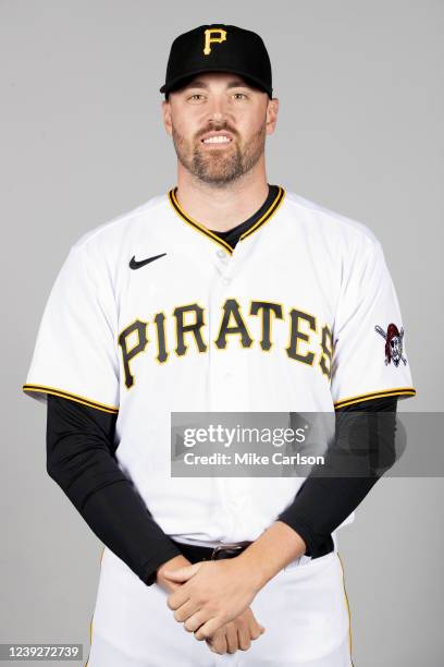 Heath Hembree of the Pittsburgh Pirates poses for a photo during the Pittsburgh Pirates Photo Day at Lecom Park on Wednesday, March 16, 2022 in...