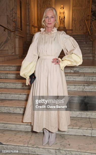 Joely Richardson attends the private view of "Fashioning Masculinities: The Art of Menswear" in partnership with Gucci at The V&A on March 17, 2022...