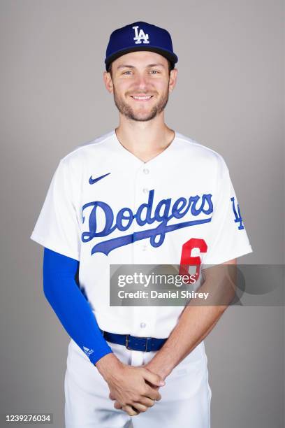 Trea Turner of the Los Angeles Dodgers poses for a photo during the Los Angeles Dodgers Photo Day at Camelback Ranch on Thursday, March 17, 2022 in...