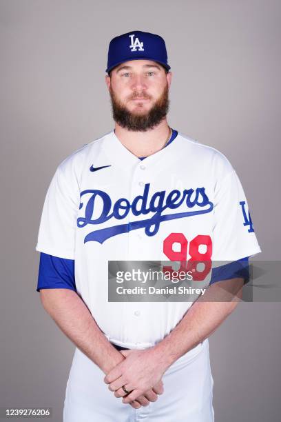 Mike Wright of the Los Angeles Dodgers poses for a photo during the Los Angeles Dodgers Photo Day at Camelback Ranch on Thursday, March 17, 2022 in...