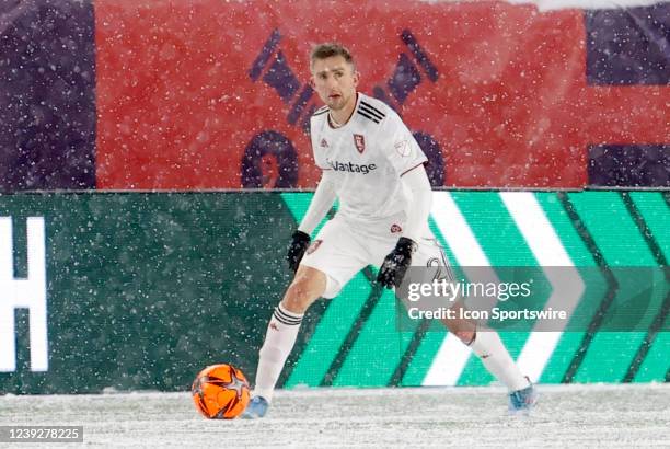 Real Salt Lake defender Andrew Brody during a match between the New England Revolution and Real Salt Lake on March 12 at Gillette Stadium in...