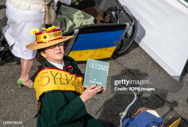 The publication of Ulysses by Sylvia Beach of Shakespeare and Company in Paris 100 years ago is remembered. The book's cover matches well with...