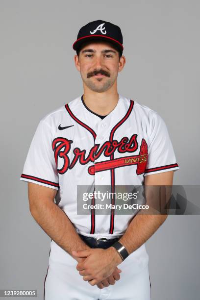 Spencer Strider of the Atlanta Braves poses for a photo during the Atlanta Braves Photo Day at CoolToday Park on Thursday, March 17, 2022 in North...