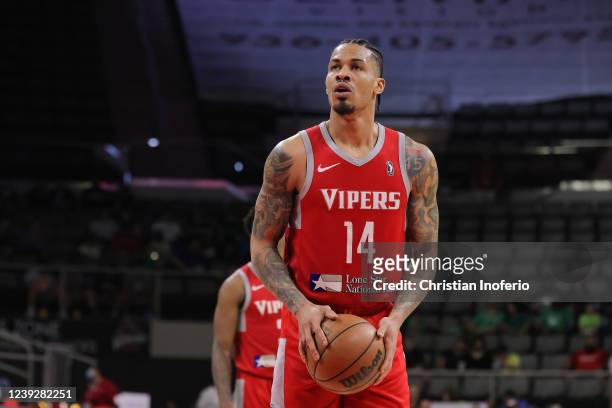 Gerald Green of the Rio Grande Valley Vipers at the foul line against the Sioux Falls Skyforce during an NBA G-League game on March 17, 2022 at the...