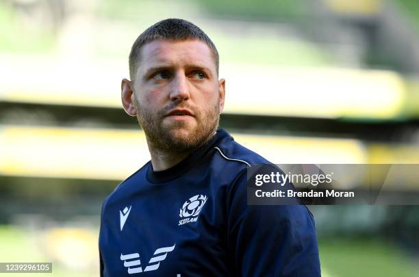 Dublin , Ireland - 18 March 2022; Finn Russell during the Scotland captain's run at Aviva Stadium in Dublin.