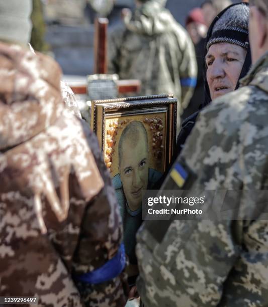 Funeral of Ukrainian soldiers killed during Russia's invasion of Ukraine, in Lviv, Ukraine, on March 17, 2022.,