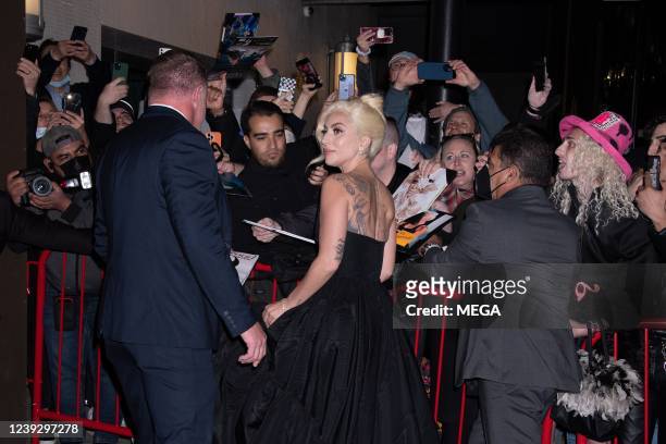 Lady Gaga is seen arriving to the NY Film Critics Awards on March 16, 2022 in New York, New York.
