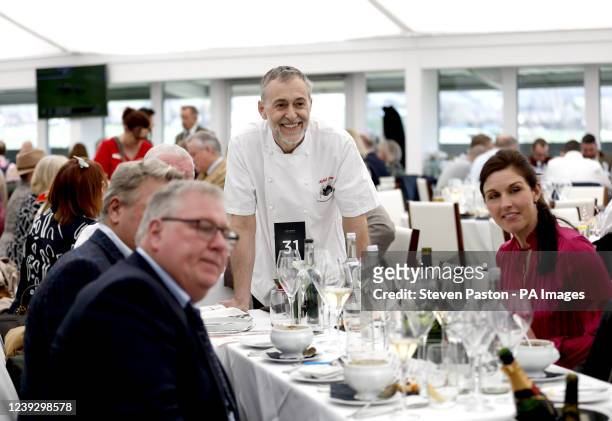 Michel Roux Jr. In the Chez Roux restaurant during day four of the Cheltenham Festival at Cheltenham Racecourse. Picture date: Friday March 18, 2022.