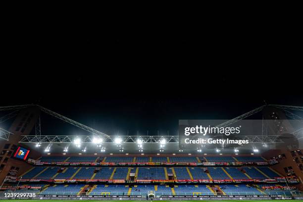 General view of the stadium prior to kick-off in the Serie A match between Genoa CFC and Torino FC at Stadio Luigi Ferraris on March 18, 2022 in...