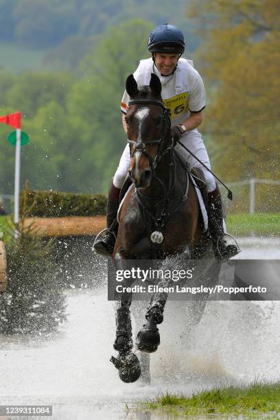 Harry Meade competing on 'Cavalier Crystal' in the cross country event during the Dodson and Horrell Chatsworth International Horse Trials at...