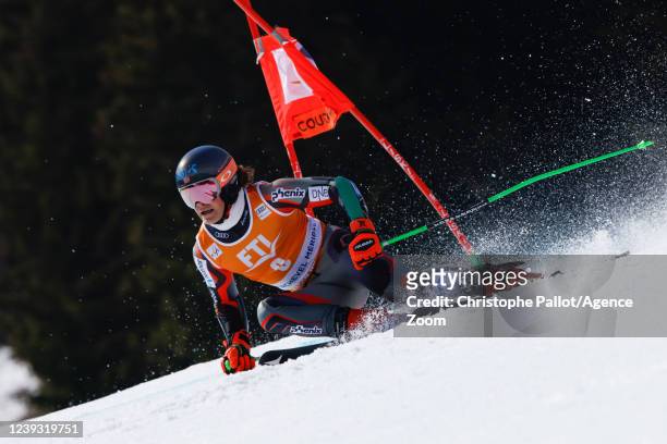 Lucas Braathen of Team Norway competes during the Audi FIS Alpine Ski World Cup Men's Giant Slalom on March 19, 2022 in Courchevel, France.
