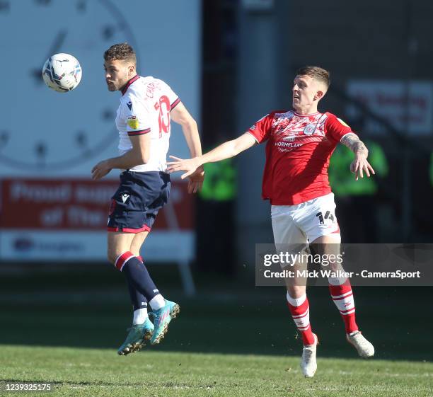 Bolton Wanderers' Dion Charles during the Sky Bet League One match between Crewe Alexandra and Bolton Wanderers at Mornflake Stadium on March 19,...
