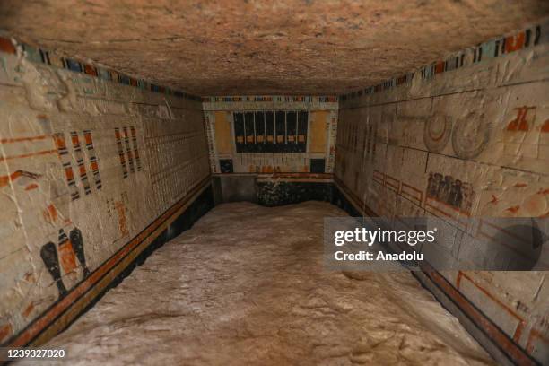 View from site of the five ancient Pharaonic tombs recently discovered at the Saqqara archaeological site, south of the capital Cairo, Egypt on March...