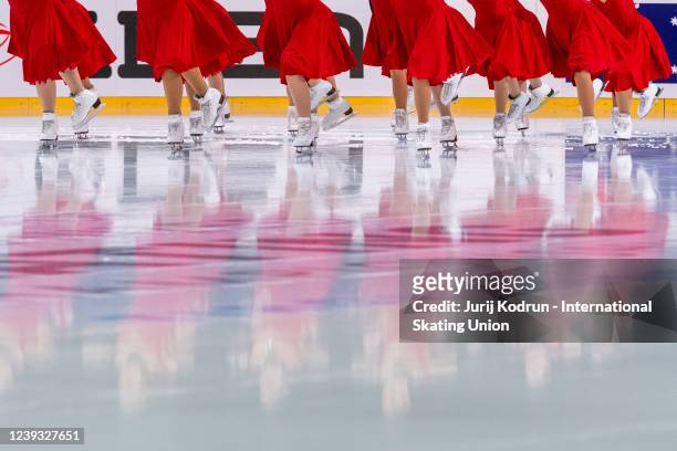 Team Hot Shivers of Italy perform during the ISU World Junior Synchronised Skating Championships at Olympiaworld on March 19, 2022 in Innsbruck,...