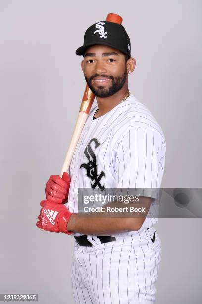 Yoelqui Cespedes of the Chicago White Sox poses for a photo during the Chicago White Sox Photo Day at Camelback Ranch on Wednesday, March 16, 2022 in...