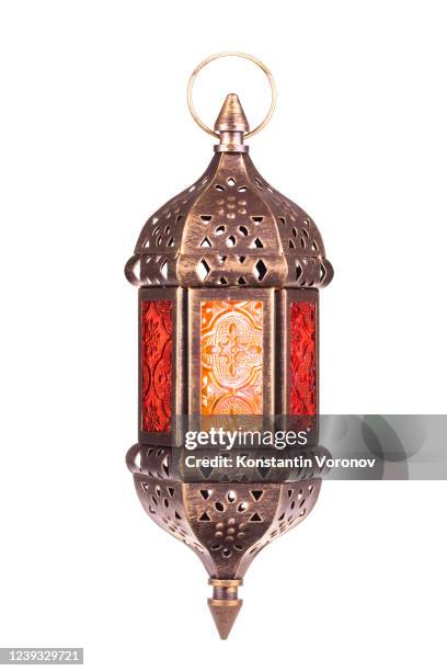 arabic lantern isolated. - arab festival stock-fotos und bilder