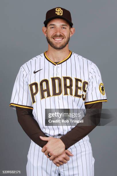 Austin Nola of the San Diego Padres poses for a photo during the San Diego Padres Photo Day at Peoria Sports Complex on Thursday, March 17, 2022 in...