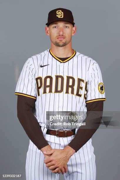 Trayce Thompson of the San Diego Padres poses for a photo during the San Diego Padres Photo Day at Peoria Sports Complex on Thursday, March 17, 2022...