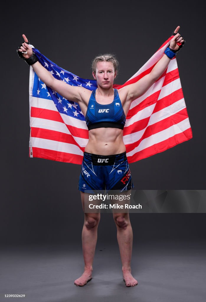 Elyse Reed Elise Reed poses for a portrait backstage during the UFC Fight Night ...