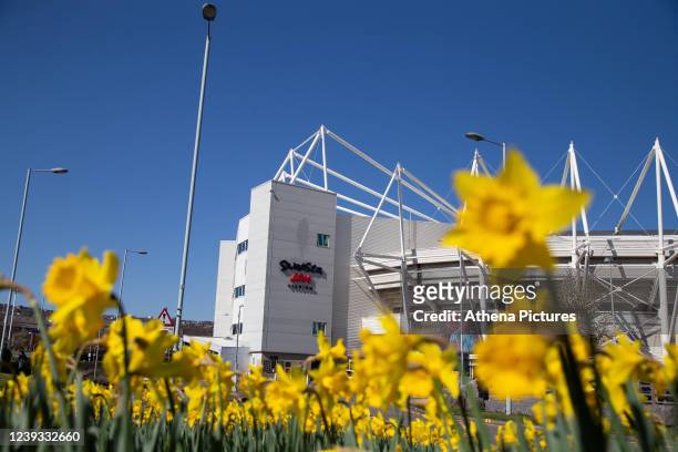 General view of the stadium during the Sky Bet Championship match between Swansea City and Birmingham City at the Swansea.com Stadium on March 19,...