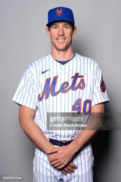 Chris Bassitt of the New York Mets poses for a photo during the New York Mets Photo Day at Clover Park on Wednesday, March 16, 2022 in Port St....